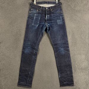 Momotaro Jeans Mens 30x34 Blue Slim Fit Selvedge 0605-V Dark Wash Denim Japan